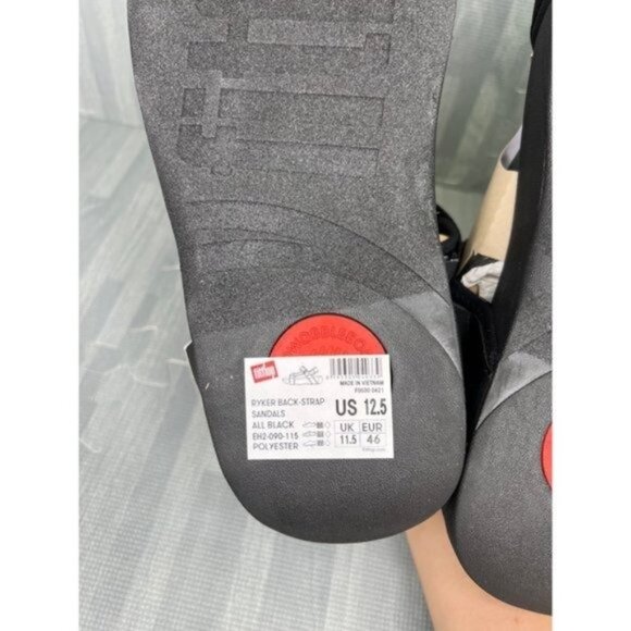 FitFlop Ryker Sandals Black Men's 12.5 - Picture 6 of 7